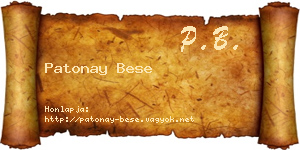 Patonay Bese névjegykártya